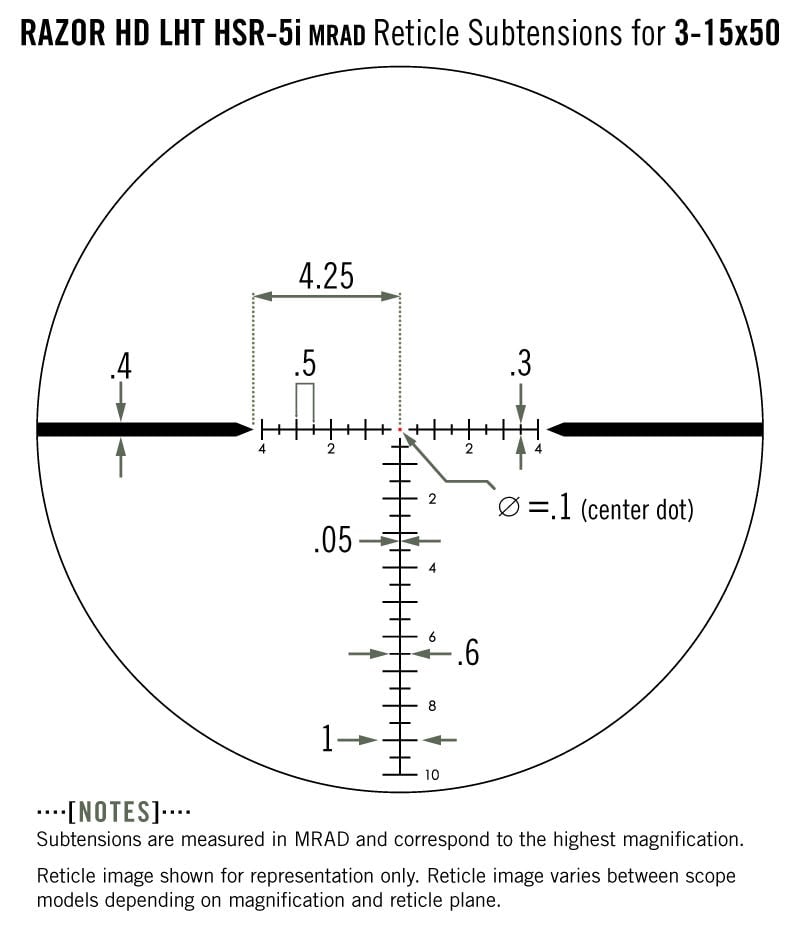 VORTEX RAZOR LHT 3-15X42 HSR 5i MRAD