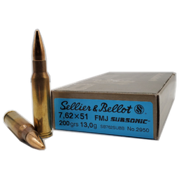 [V341562S] SELLIER&amp;BELLOT 308.WIN SUBSONIC FMJ 13,00g